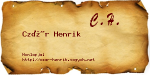 Czár Henrik névjegykártya