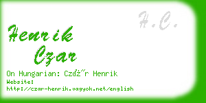 henrik czar business card